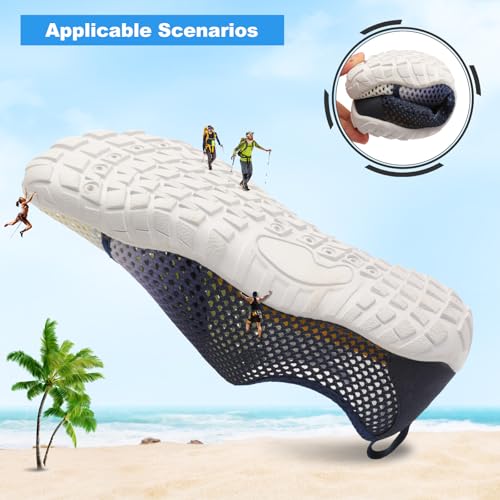 Image of L-RUN Barefoot Water Shoes Women Mens Aqua Sock Athletic Hiking Water Sports Shoes for Swim Beach Pool Sand Diving Walking