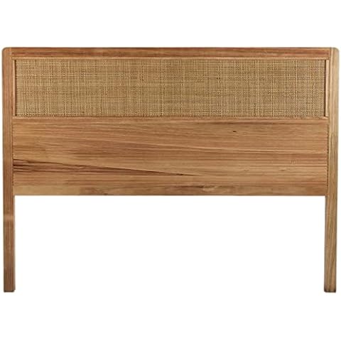Versa Cabecero de Cama de Paulownia y ratán cannage 160 cm, Marrón Cover