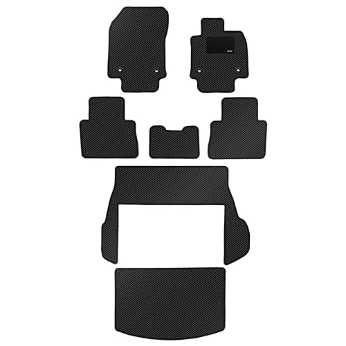 [防水マット]Aviles レクサス 新型 NX 20系 フロアマット + トランクマット (ラゲッジマット)[カーボン柄](04:フットレスト無、トランク左右分割)