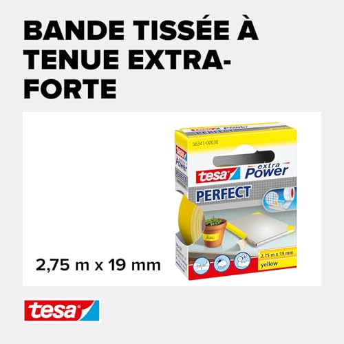 Tesa Ruban toilé Extra Power Jaune - vue 5