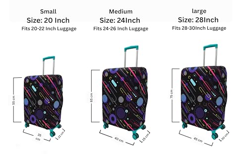 Image of Printed Travel Luggage Cover for Suitcase - Stretchable & Scratchproof Trolley Bag Protector (Galaxy Black)