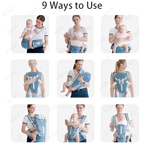 Image of Kian Baby Sling Carrier Wrap Cotton, Breastfeeding and Stroller Cover Adjustable for Newborn Baby up to 20kg - Special Carrier /Sling for PREMIE BabiesBreathable Mesh Baby Sling Carrier with Adjustable Strap (multi color ) (9 in 1)