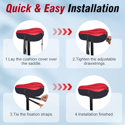 image for Zacro Bike Seat Cushion - Gel Padded Bike Seat Cover for Men Women Com