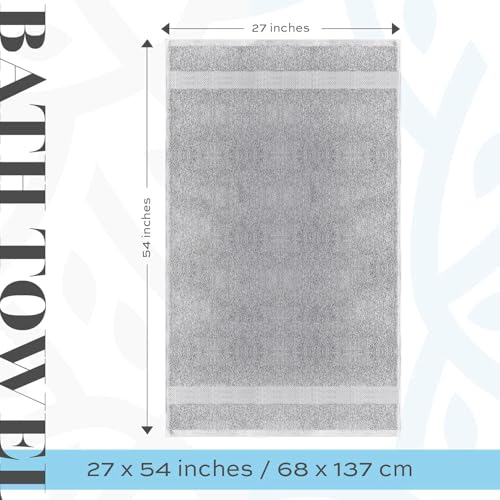 Image of White Classic Luxury Bath Towels Set of 4 Large - 700 GSM Cotton Ultra Soft Bath Towels 27x54 | Highly Absorbent and Quick Dry | Hotel Towels for Bathroom Luxury, Plush Shower Towels, Dolphin Gray
