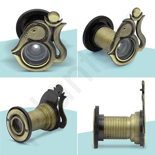 Image of Plantex Solid Brass Door Eye /Door Lens /Door Eye Viewer /Eye Hole for Main Door /180 Degree Ultra Clear Door Viewer for Safe and Secure Home /Office /Hotel - Pack of 1 (Brass Antique)
