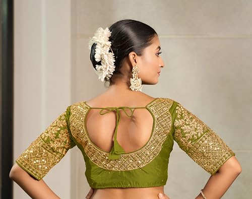Image of Vihu Fashion Women Silk Half Sleeve Blouse