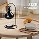 WD&CD Duftlampe aus Keramik, Aromalampe Teelichthalter mit der Candle Löffel Aroma Diffuser Schwarz