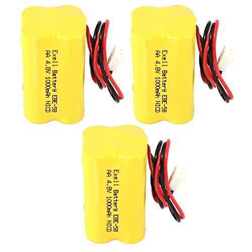 (3-Pack) 4.8V 1000mAh Emergency/Exit Lighting Battery Fits and Replaces CTL 685896020, CTL N700AAC-F22C/C, Day-Brite CXL6VB, ANIC0938, NIC0939