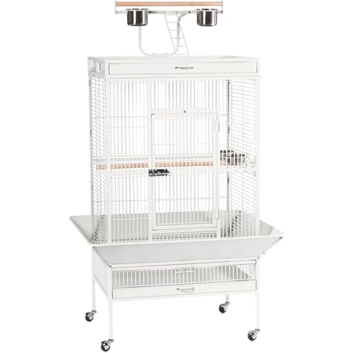 Prevue Hendryx Pet Products Wrought Iron Select Bird Cage 3153C Chalk White 30-Inch by 22-Inch by 63-Inch