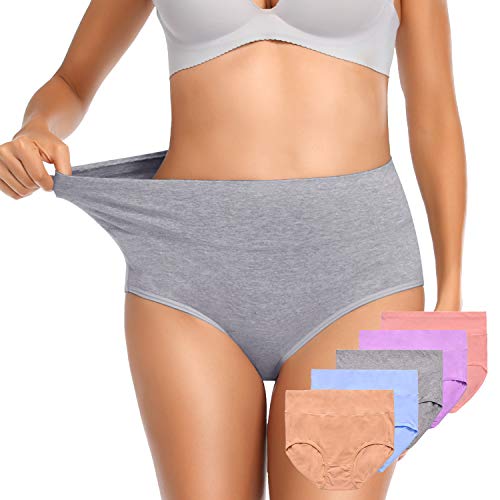 Womens underwear cotton high waist soft breathable stretchy brief…