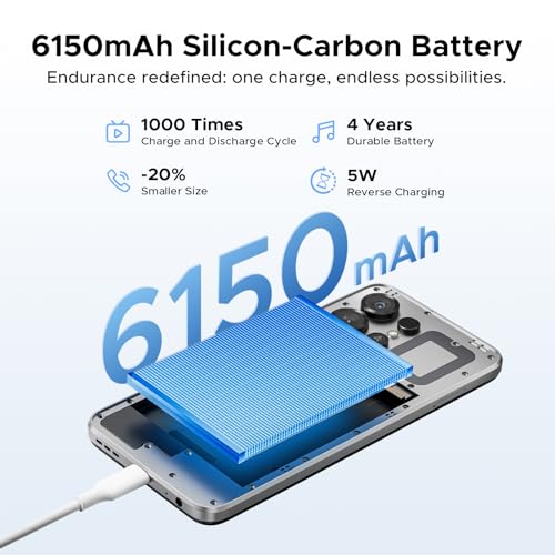 DOOGEE Note56X Pro Android 16 Unlocked Phones with Gemini AI,6150mAh Battery Cell Phone,32GB+128GB/2TB,6.56"HD+90Hz,Dual SIM Octa Core Smartphone,8.45mm Ultra-Slim,13MP+8MP,Widevine L1/NFC/OTG/Face ID - Image 5