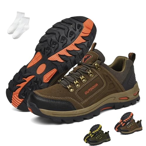 VOODUE Duddle Orthopedic Shoes for Men, Duddle Orthopedic Shoes, Men's Outdoor Lightweight Breathable Orthopedic Hiking Shoes for Outdoor Hiking(Brown,US 10-11)