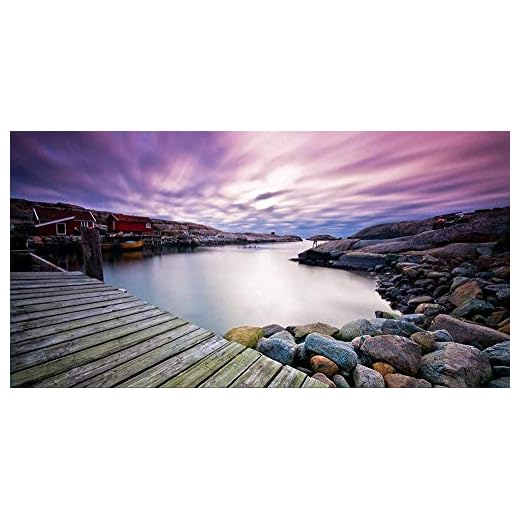 LSDEERE Måla efter nummer målning gör-det-själv digitalt kit kanvas konstverk målningar gåvor dekorationer (40 x 50 cm) ramlöst Sverige landskap