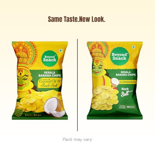 Image of Beyond Snack Nendran Kerala Banana Chips | Made with 100% Coconut Oil & Rock Salt | Fasting special | Thin Crunchy Crispy Snack | 75gms