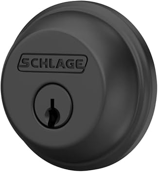 Schlage B60 N 622 Deadbolt, Keyed 1 Side, Highest Residential Security, Matte Black