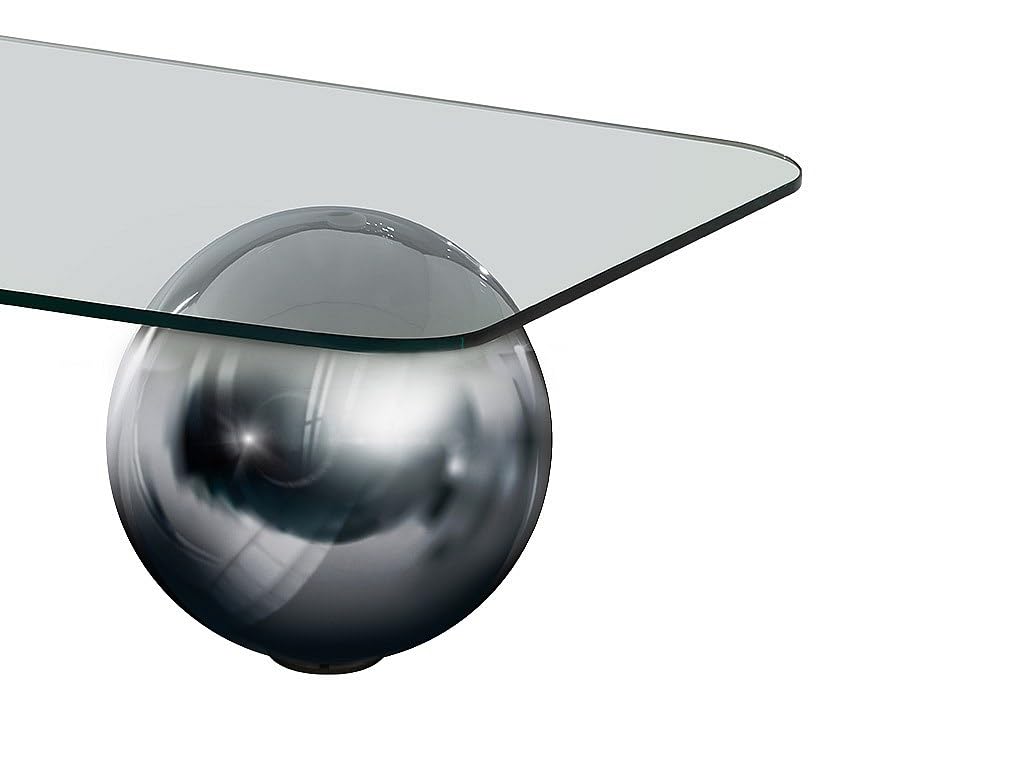 Vente-unique - Table Basse Mundo - Verre trempé et Acier