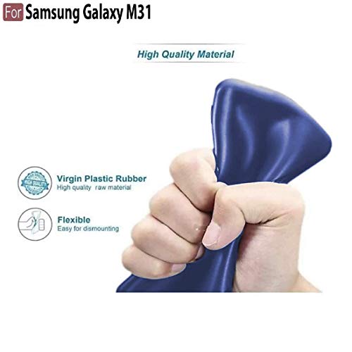 Image of Casotec Matte Finish Pudding Soft Silicon TPU Back Case Cover for Samsung Galaxy M31 - Blue