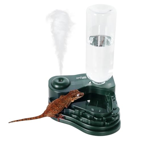 REPTIZOO FRIENDLY Reptile Fogger and Water Bowl 2 in 1, Mini Reptile Humidifier with Water Dish for Reptile Amphibian Lizard Gecko, Smart Water Dispenser