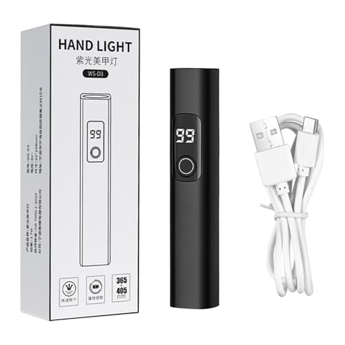 Mini lámpara UV para uñas, secadora de curado de uñas, carga USB, luz LED portátil para uñas con 2 modos de sincronización y pantalla digital para manicura, viaje por carretera, hogar, salón