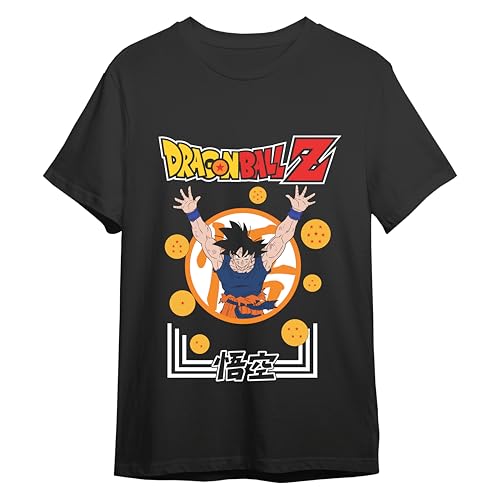 Comic Studio | Goku Dragon Ball Z Camiseta | Artículo Licenciado Oficial | Unisex | Negro | S