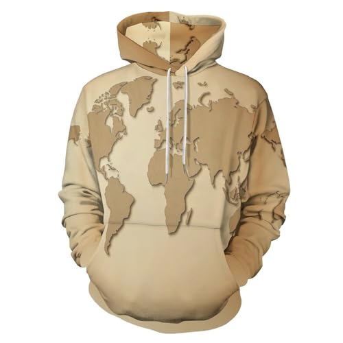 Sweat à capuche carte du monde pull idéal pour vos sorties décontractées en ville