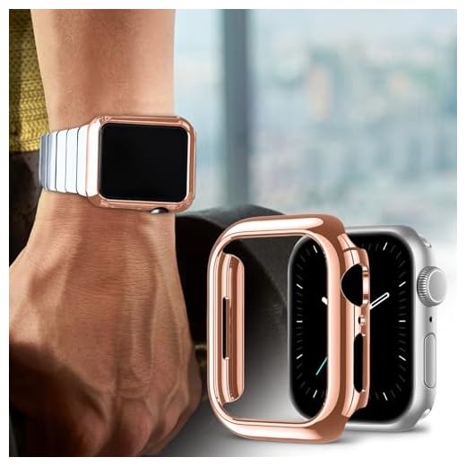 Protective Watch Case Hard PC Bumper Frame Shockproof Cover Lightweight Full Coverage Protective Guard 41mm (Rose Gold 1.73inch 1.49inch)