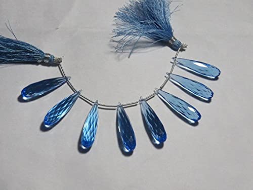 Quartz bleu ciel en briolette facettée pour fabriquer un bijou personnalisé à offrir
