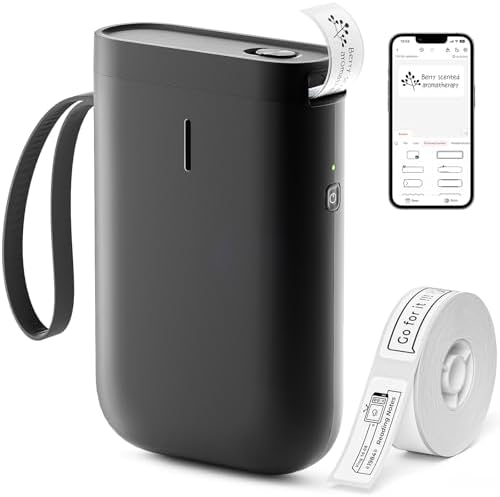 NIIMBOT Label Maker Machine D11 Label Printer Portable Wireless Connection Multiple Templates Available for Phone Easy to Use Office Home Organization USB Rechargeable