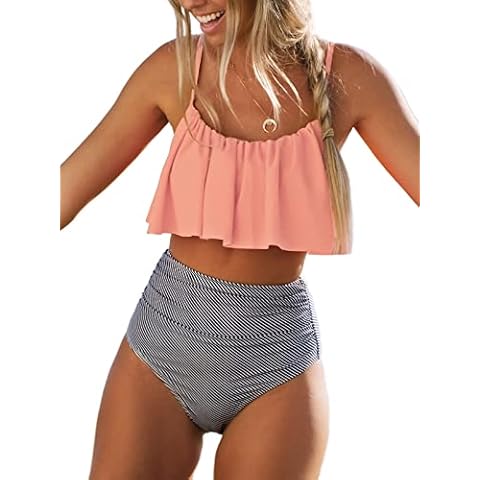 CUPSHE Falbala High Waisted Bikini Set Cover
