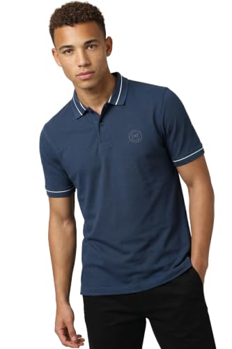 Peter England Men’s Regular Fit Insignia Half‑Sleeve Polo T‑Shirt – Cotton‑Rich Premium Pique Weave