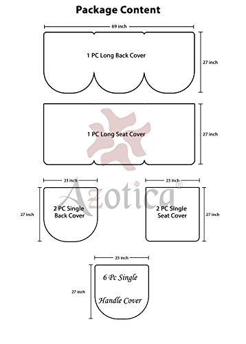 Image of Cotton 12 PCs Design DECAN Sofa Cover with Handle Cover Set of 5 Seater(3+1+1+6)-MUSTERED