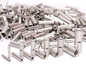 50 Uninsulated Seamless Butt Connector Crimp Terminals - 18-22 Gauge, Made In USA