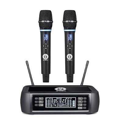 SINGTRONIC SP-224Pro Rechargeable Digital Wireless Microphone System | Built-in Lithium Battery, Anti-Howling, No Power Outlet Needed, Hands-Free Karaoke Mic for Outdoor Use