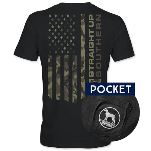 STRAIGHT UP - SOUTHERN - Men's T Shirt - Camo Flag (XL) | Southern Casual Men's Graphic Tee | by STRAIGHT UP - SOUTHERN - - Used condition - Image 2