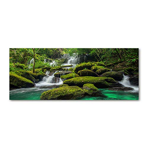 Fond de hotte de cuisine verre trempé 125x50 paysages de forêt splashback vert