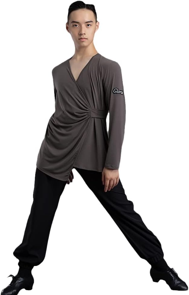 社交ダンス メンズラテンシャツ 不規則 男性用 ダンス衣装 メンズ