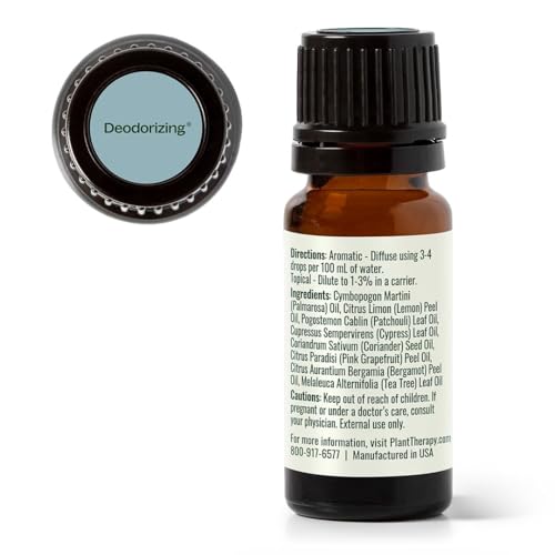 Plant Therapy Deodorizing Essential Oil Blend, 10 mL (1/3 oz), Pure Essential Oils, Undiluted, Therapeutic Grade, Ideal for Household Cleaning & Deodorizing