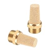 PATIKIL Druckluft-Schalldämpfer G 3/8, 2er-Pack Sinterbronze-Brass-Luftkompressor-Auspuff-Schalldämpferfilter Luftmagnetventil-Schalldämpferpassung für, Golden