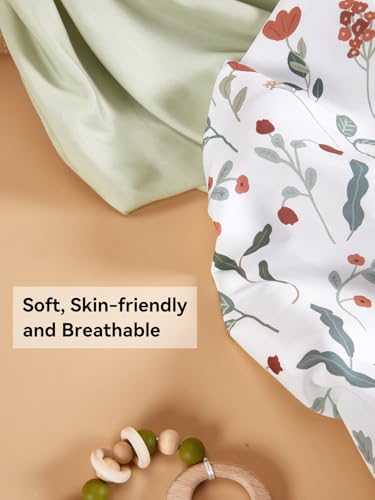 Image of Changing Pad Cover Set in Soft Jersey Material - Fits 32 inch /34''x16 Contoured Pad for Babies, Forest Floral