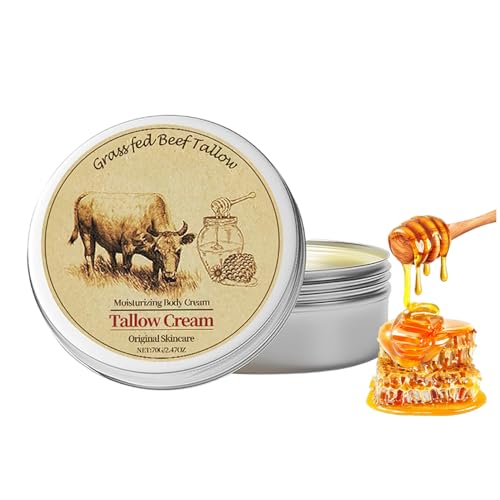 Beef Tallow Skincare Balm, Rindertalg Bio Creme, Rindertalg Creme, Tallow Balm, Beef Tallow Cremes Bio für Gesicht und Körper, Langanhaltende Feuchtigkeit und Strahlende Haut (1)