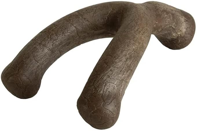 MPP Dog Durable Hefty Wishbone Dental Chew Toys Bacon or Wood Scent Easy Grip Health (Set of 2 - Both Sizes - (Wood))