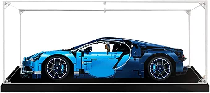 Vitrina acrílica para Technic 42083 Technic Bugatti Chiron, vitrina a prueba de polvo, caja de almacenamiento transparente para modelos coleccionables, 62 x 30 x 20 cm (solo vitrina)