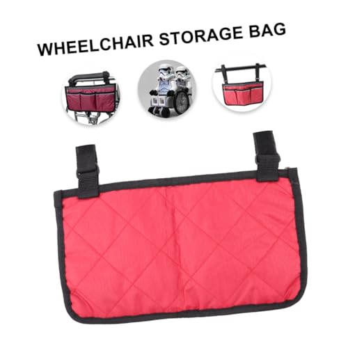 POPETPOP 車椅子用多機能サイド収納ポーチ 耐久性素材 大容量多ポケット 便利な携帯電話 水筒 鍵収納可能 取り付け簡単 ローラー 電動 対応