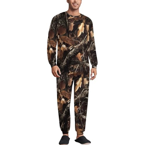 Fashion Camouflage Tree Mens Pajamas Set Long Sleeve Sleepwear Pjs Set Shirts And Bottoms Sleep Sets Loungwear