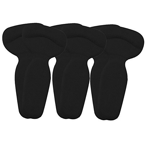 Bringsine Shoe Pads, High Heel Cushion Insole Inserts, Heel Grips Back Liner Boot for Loose Shoes Men or Girls Ladies Black 3 Pairs