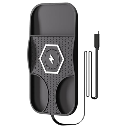 Base De Carga Inalámbrica para Coche | Cargador Inalámbrico Rápido de 15W para Coche,Base Antideslizante Portátil para Camionetas, Camiones, Scooters, Sedanes, Salpicadero, Oficina,