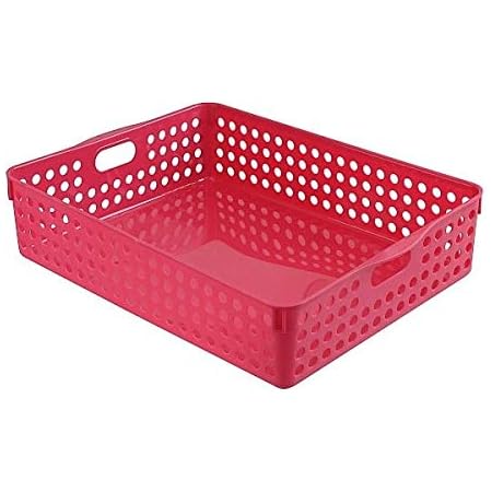 Amazon イノマタ化学 小物収納 ストックバスケット A4 ローズピンク 4570 26 4 35 3 8 1cm かご バスケット オンライン通販
