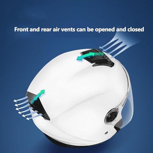 Motorcycle Open Face Helmet DOT Certified 3/4 Half Helmet with Sun Visor for Unisex-Adult Dirt Bike Helmet Men & Women Motorcycle Helmet Cycling Motocross Helmets (White, Large) by ModeIY - Image 5