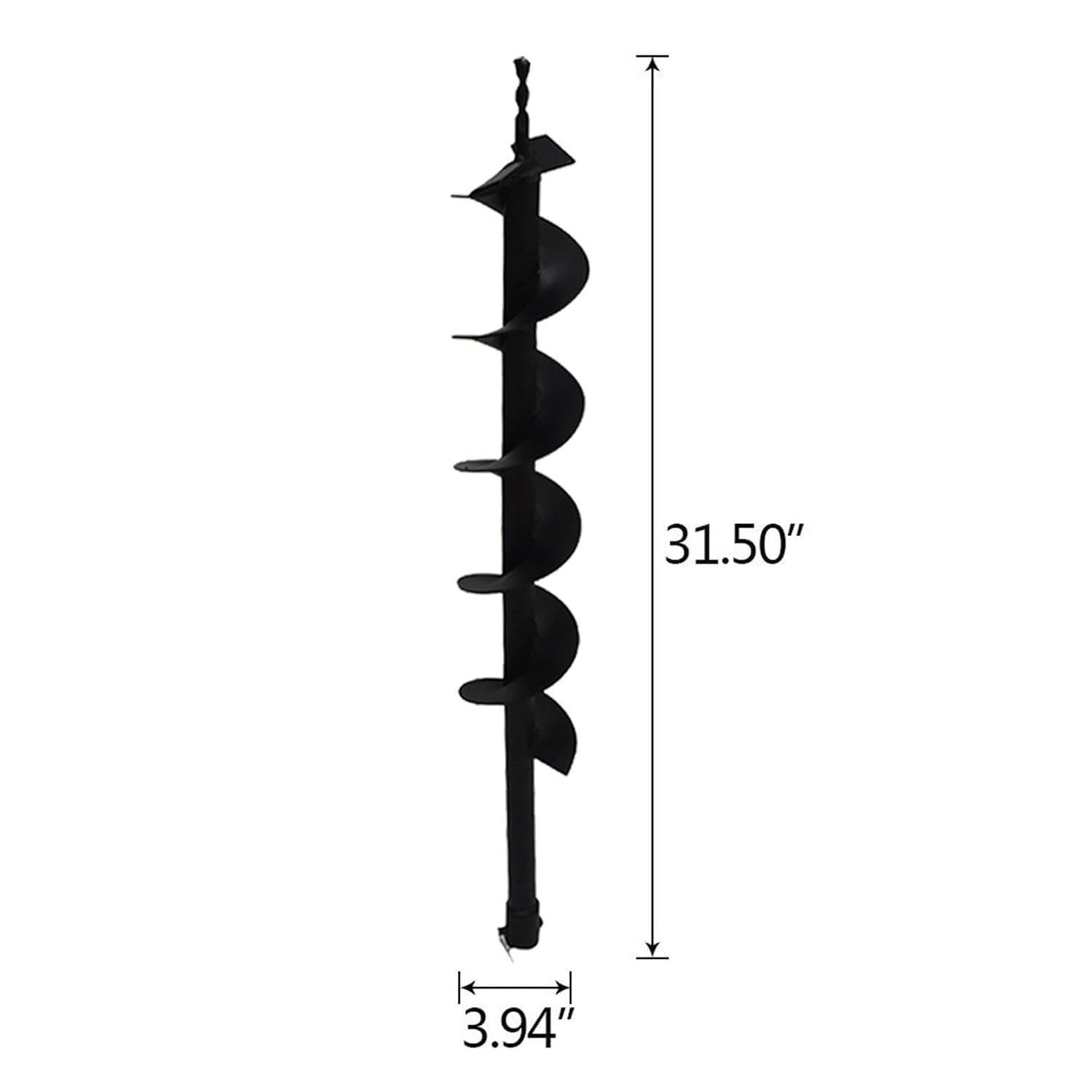 4-in Earth Auger Drill Bit, Garden Plant Flower Auger Rapid Planter Compatible Gas Powered Post Fence Hole Digger with 3/4 Shaft