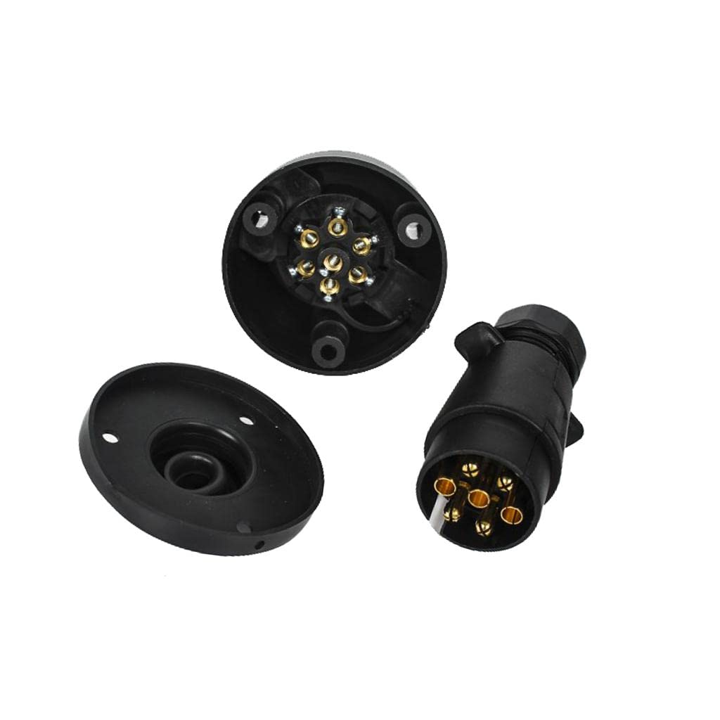 VELURA 2 Pieces Tow Bar Electrics 7 pin Socket & Plug Trailer Lights Car Hook Up|2 Pieces Trailer Plug Socket Connector| Towing & Hauling| Motors-image-48